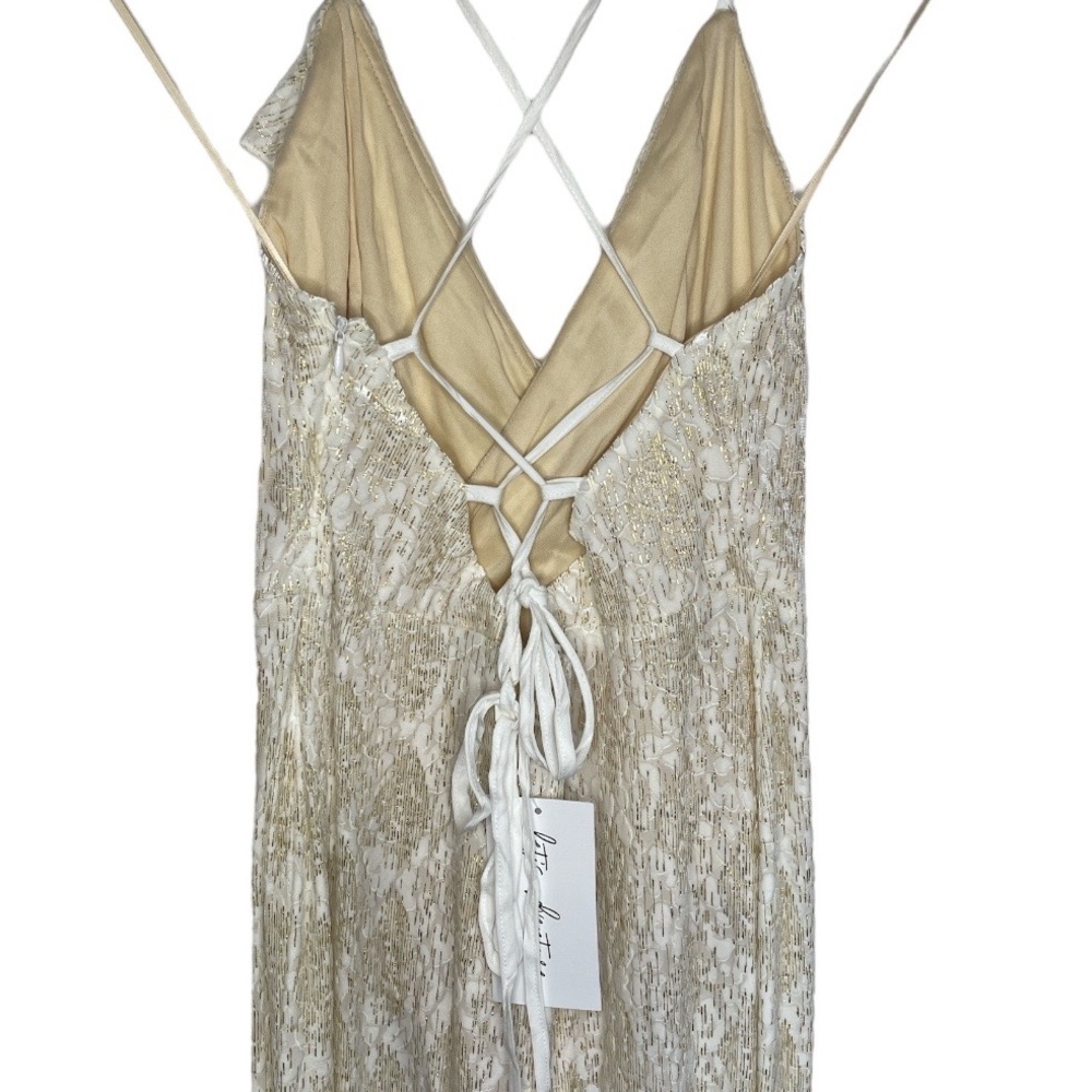 NWT Adela Cream / Gold Leopard Maxi Dress 12th Tribe Size S - Picture 8 of 10